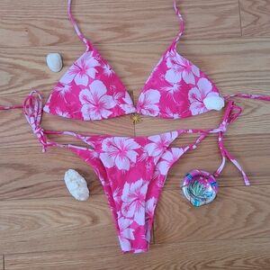 Pink Floral Bikini Set